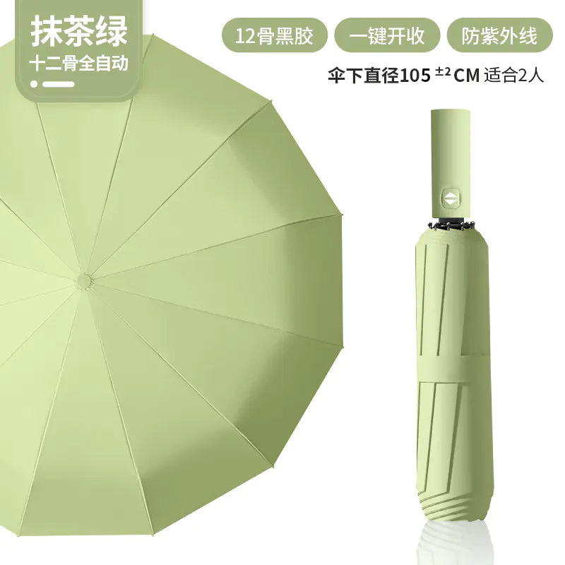 Custom 24 Bone Automatic Folding Sun and Rain Umbrella