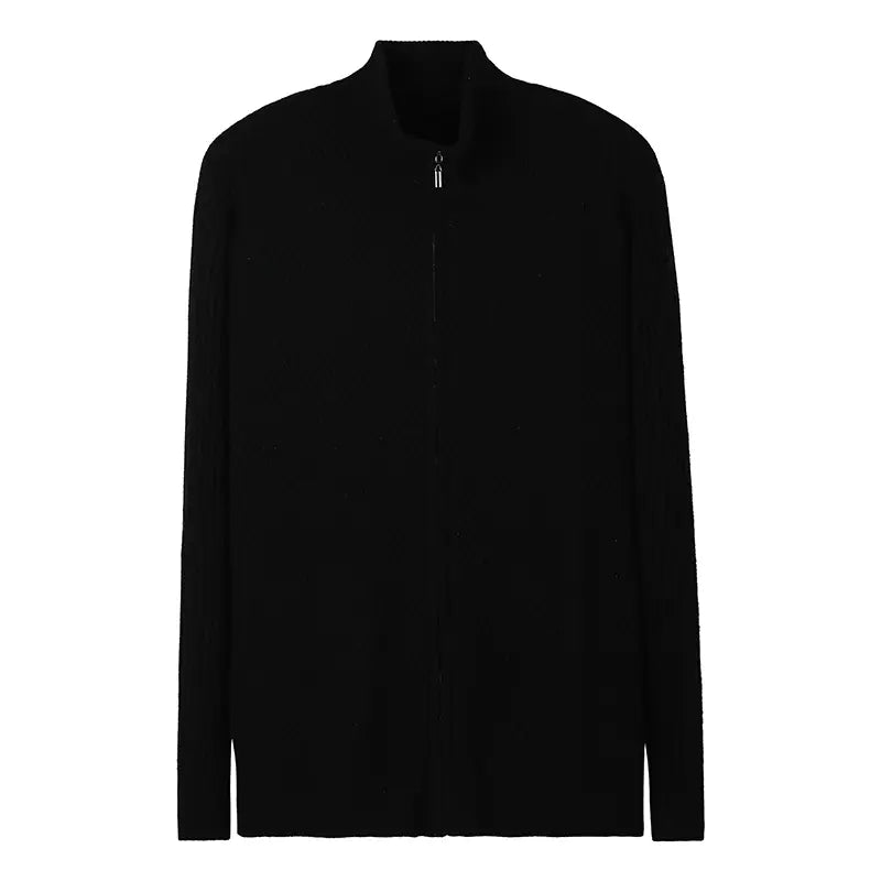 Autumn Winter Men's Wool Zip Cardigan Sweater