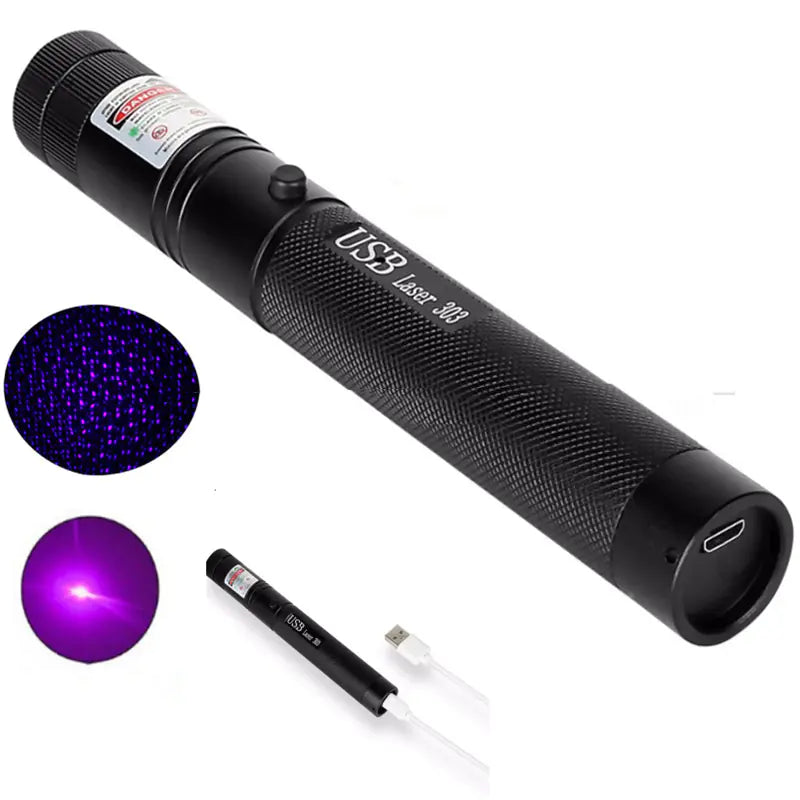 USB Laser 301 Multi-Color Laser Pointer (Green, Red, Blue, Purple)