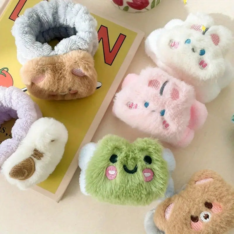 2pcs Cute Bunny Wrist Washbands for Makeup & Spa