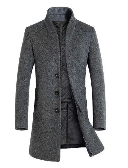 Men's Thick Winter Wool Blend Overcoat (Long Style)