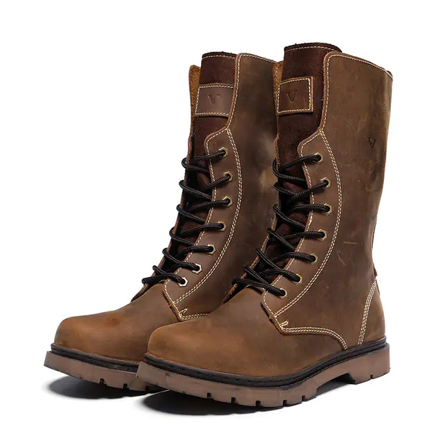 Men's Waterproof Leather Martin Hiking and Combat Boots