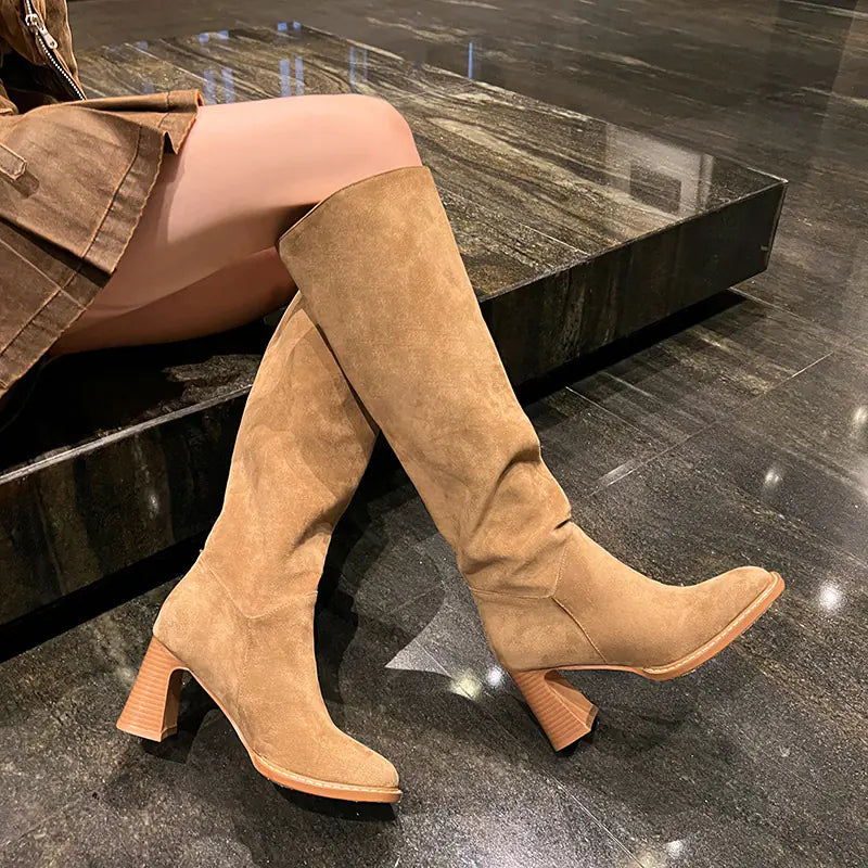 Flat Snow Boots, Over-the-Knee Long Boots, Cotton Boots