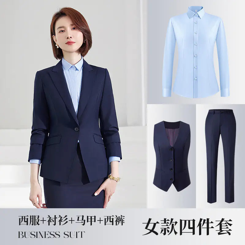 Navy Blue Unisex Business Suit for Work Teams