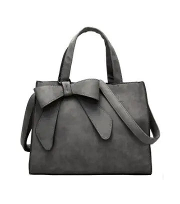 Fashion Bow Design Suede Shoulder Crossbody Bag