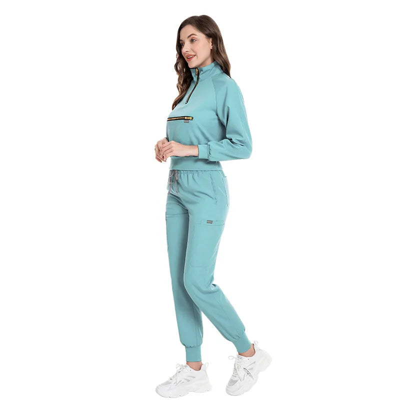 Women's Long Sleeve Scrub Set for Nurses and Doctors