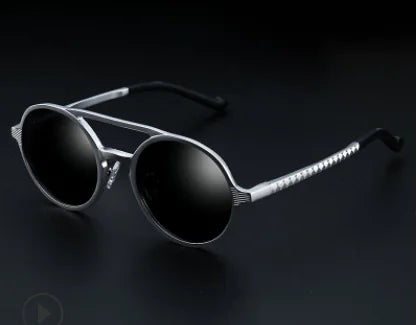 Aluminum Magnesium Vintage Round Polarized Sunglasses