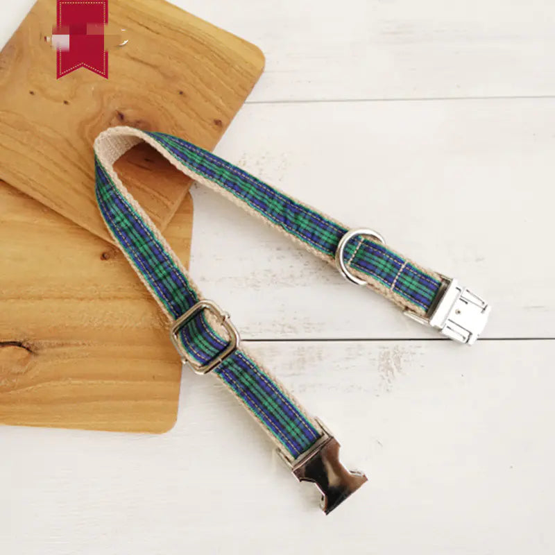 Metal Dog Collar with Grid Design
