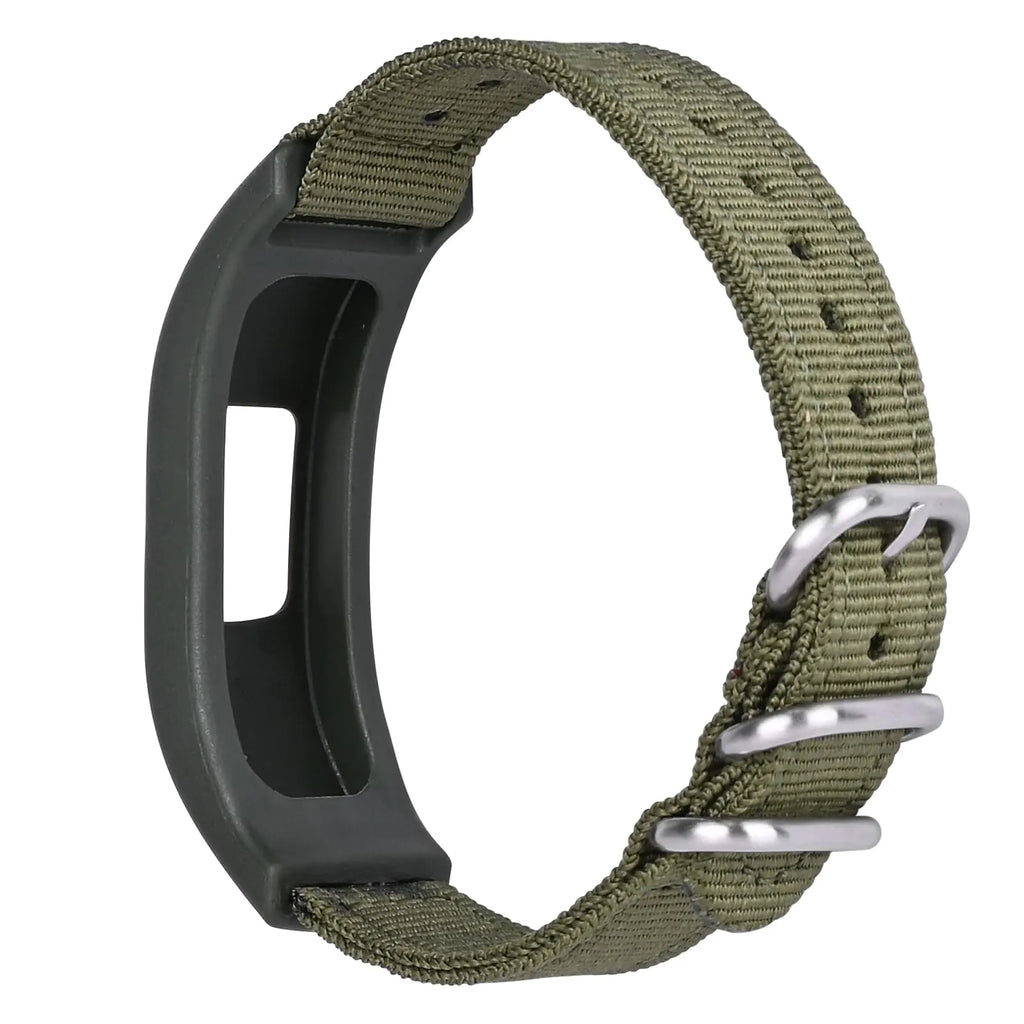Nylon Bands Compatible with Garmin Vivofit 4 tracker Replacement Bands with Case-Army Green