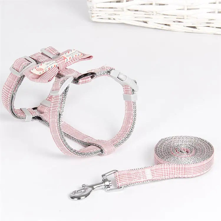 Simple Lattice Bow Design Pet Leash