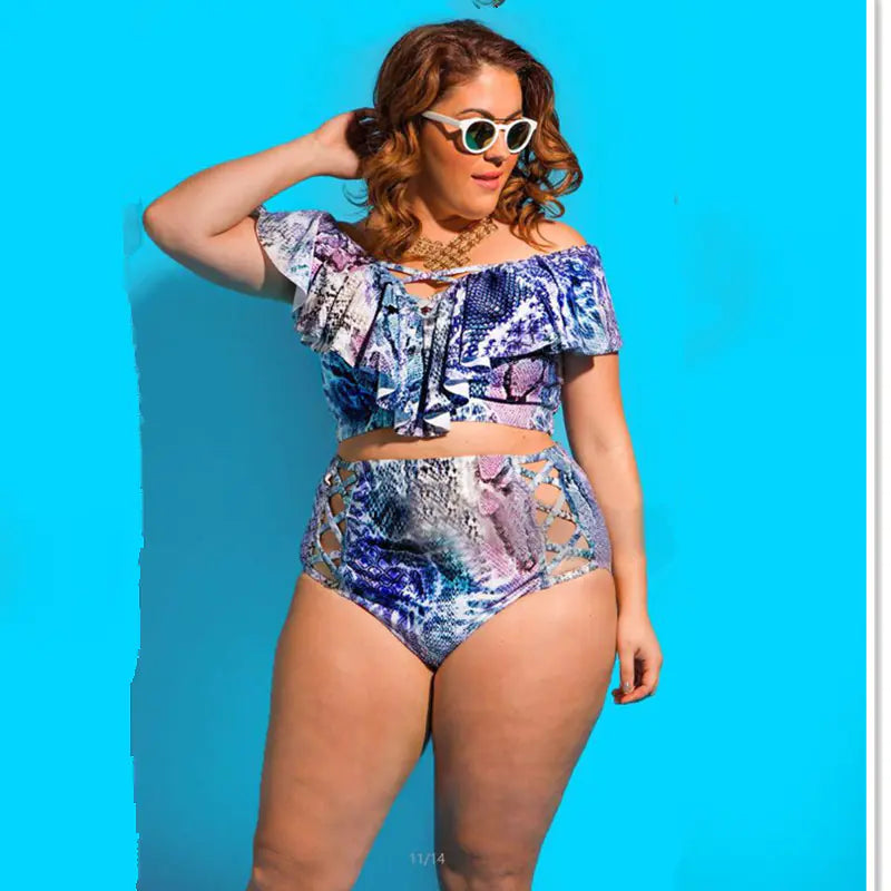 Plus Size 5XL High Waist Bikini Set
