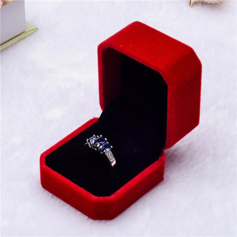 Pink Velvet Jewelry Box for Rings and Accessories