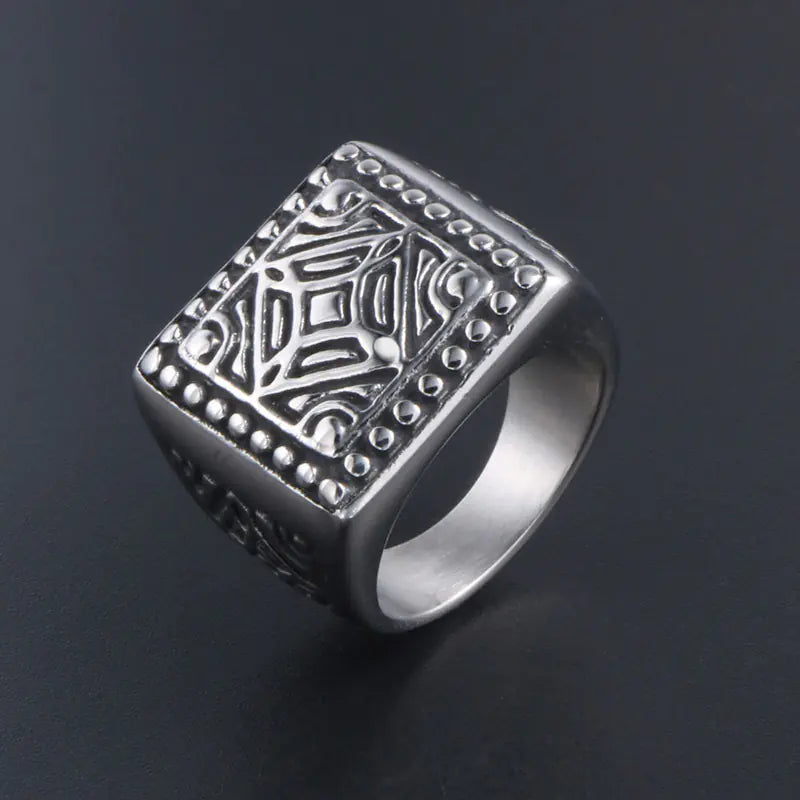 Personalized Trendy Square Ring for Men
