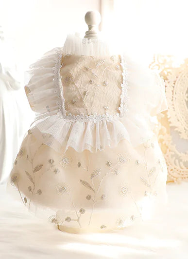 Embroidered Cotton Winter Skirt for Cat Princess