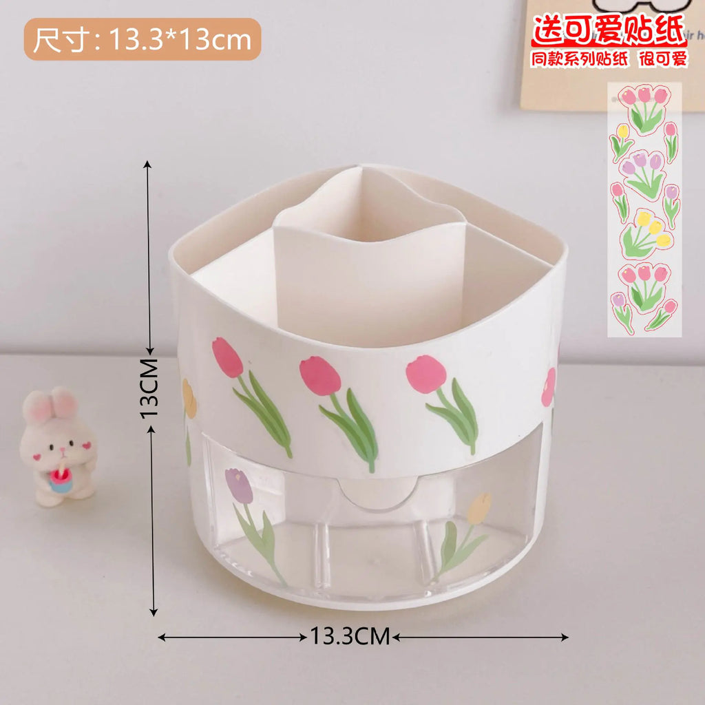 Large Capacity Rotating Pen Holder for Desk Organizer