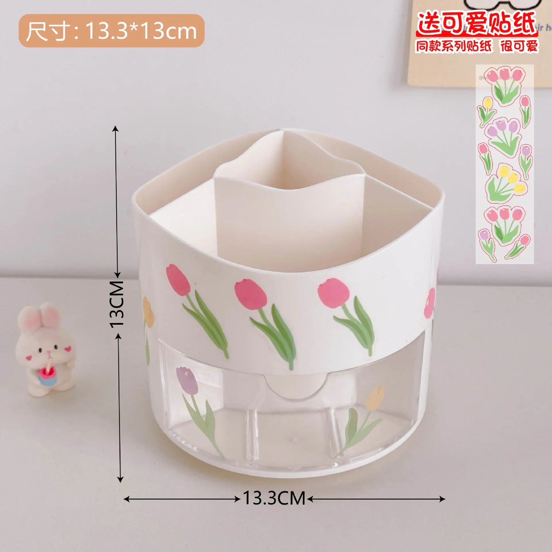 Large Capacity Rotating Pen Holder for Desk Organizer