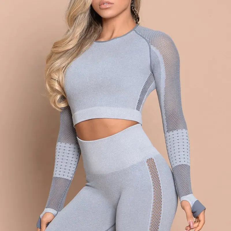 Mesh Crop Top T-Shirt for Yoga and Fitness Wear