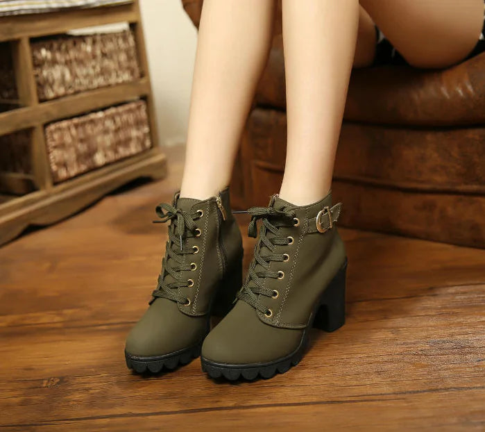 Vintage Martin Boots - Chunky Heeled Suede Ankle Boots