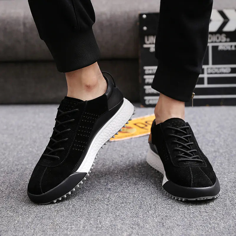 Winter New Men's Casual Sports Shoes - Thick Sole Leather