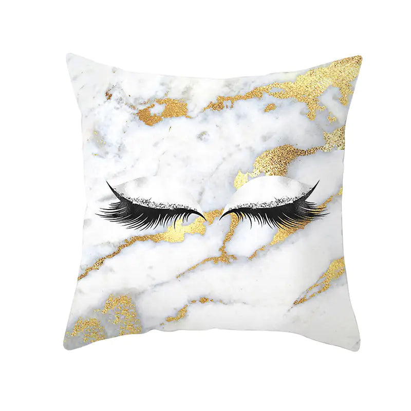 Peach Velvet Makeup Eyelash Pillow Cover (Square)
