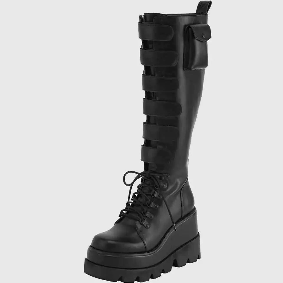 Winter  Plus Size Women's Mid-Calf Lace-Up Boots
