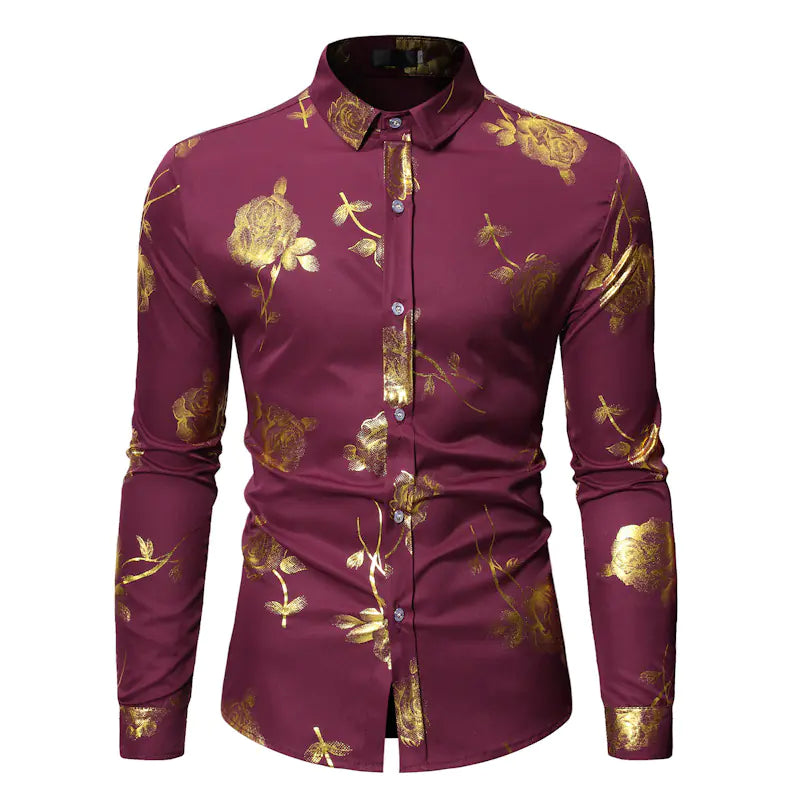 Men's Long Sleeve Gold Foil Shirt - New Fall Collection