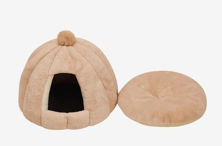 Pumpkin Shaped Cozy Cat & Dog House Tent