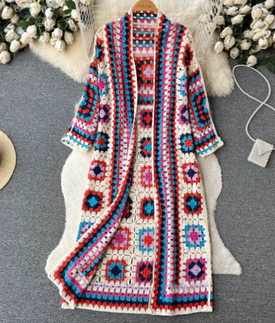 Bohemian Vest with Floral Vintage Long Sleeves (One Piece)
