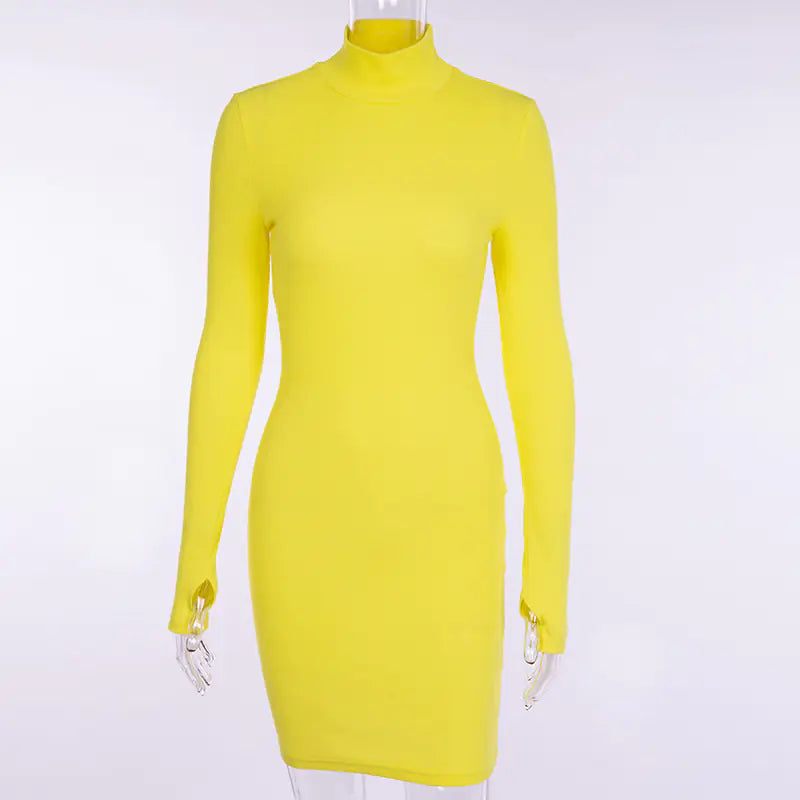 Autumn/Winter Long Sleeve High Neck Dress (Cross-Border)