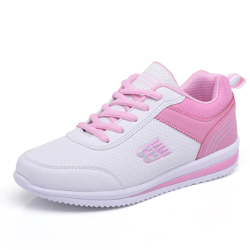 Women's Stylish Lightweight Leather Sneakers for Students