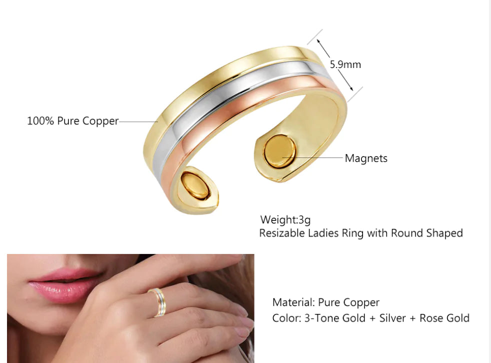 Violet Brand Copper Magnetic Ring - Red and Purple Copper