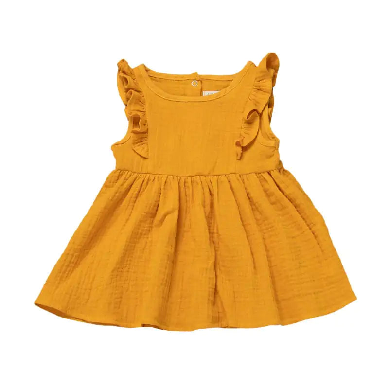 Solid Color Knee-Length Dress for Baby Girls