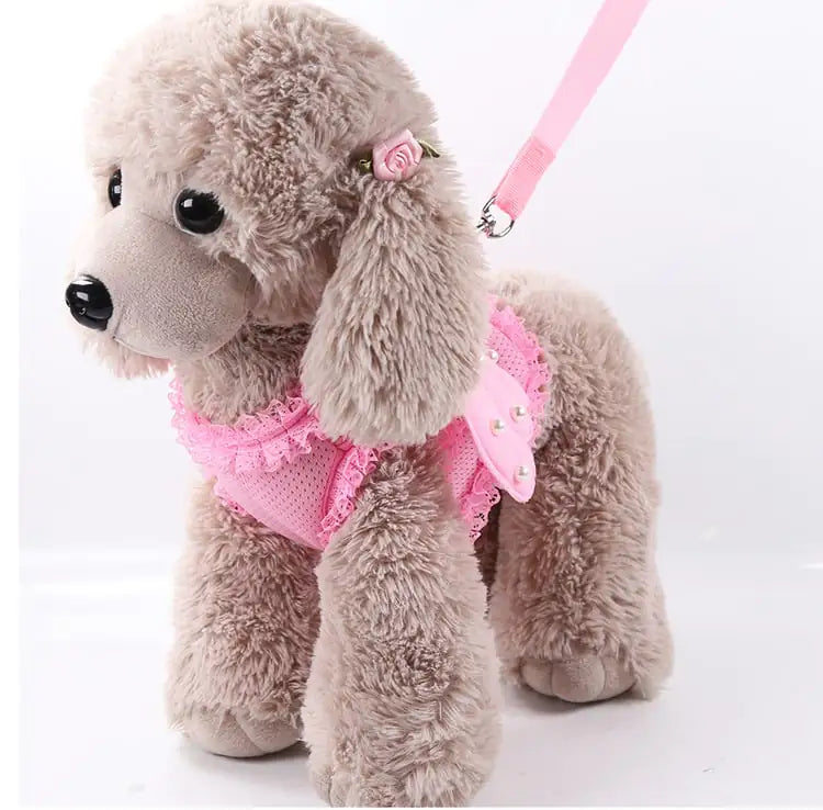 Pearl Angel Pet Chest Harness with Traction Belt