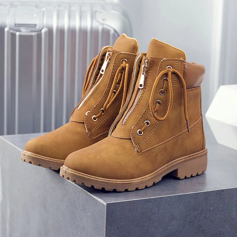 Women's Reversible Lace-Up Ankle Boots for Fall/Winter
