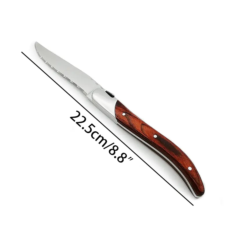 Rosewood Handle Steak Knife Set for Western Dining