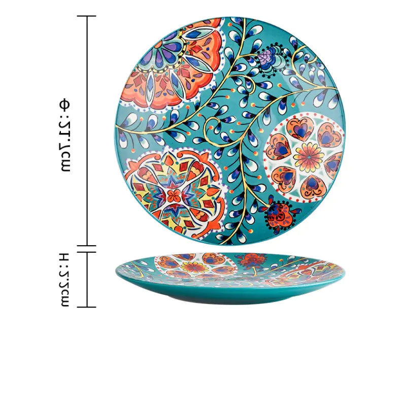 Artistic Glazed Ceramic Steak Plate - Creative Design