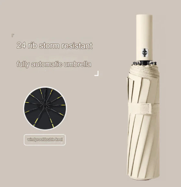 Custom 24 Bone Automatic Folding Sun and Rain Umbrella