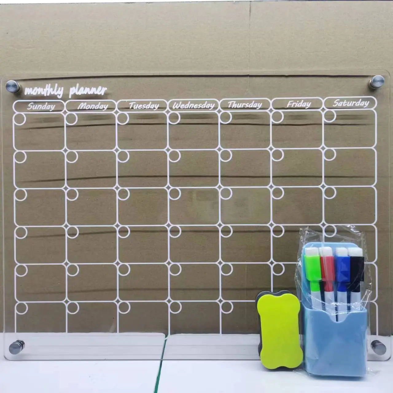 Magnetic Dry Erase Calendar for Refrigerator