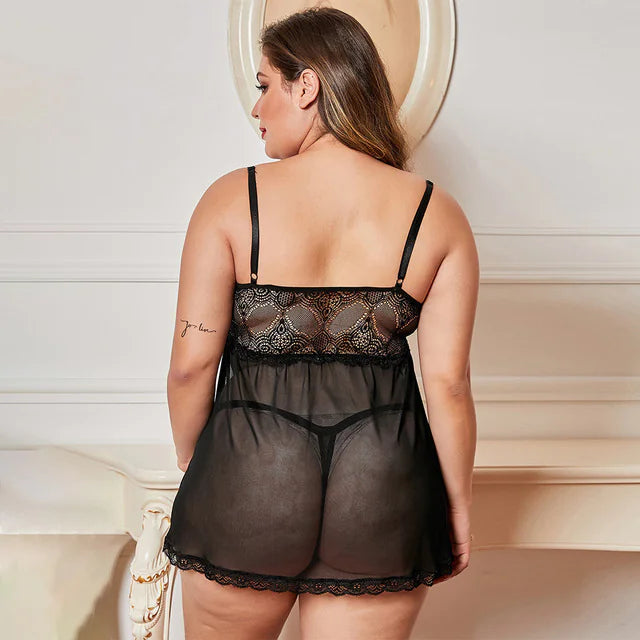 Plus Size Women's Lingerie, Sexy Cami Sleep Dress