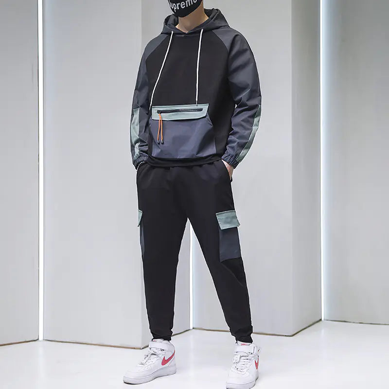 Men's Spring Fashion Hoodie Two-Piece Sports Set