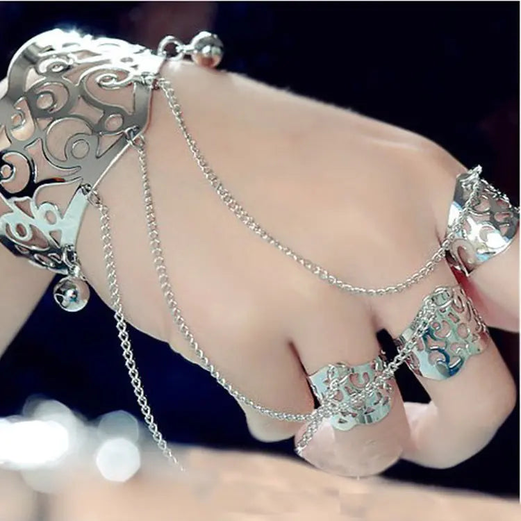 Women's Fashion Plated Bracelet and Ring Set