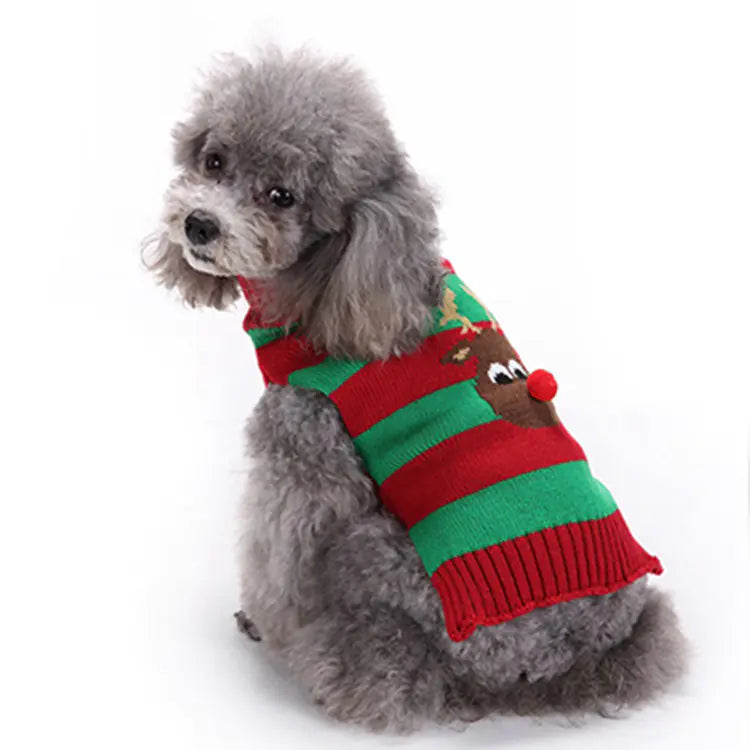 Moose Pattern Christmas Sweater for Dogs