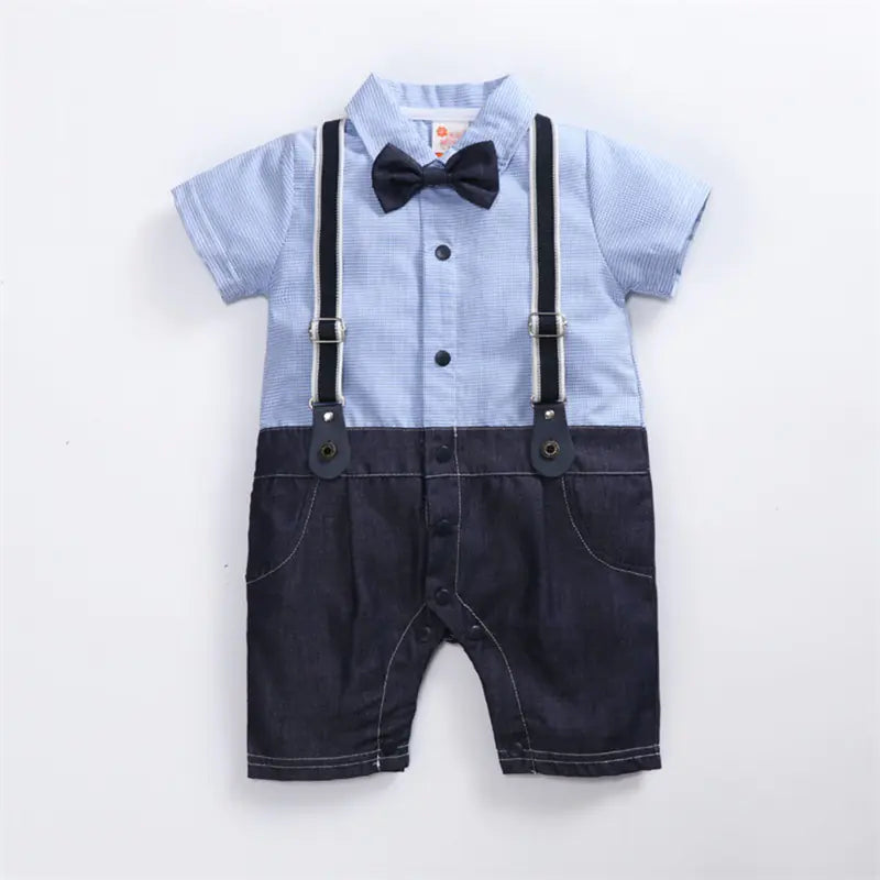 Baby Gentleman Outfit - Short Sleeve Bodysuit for Summer