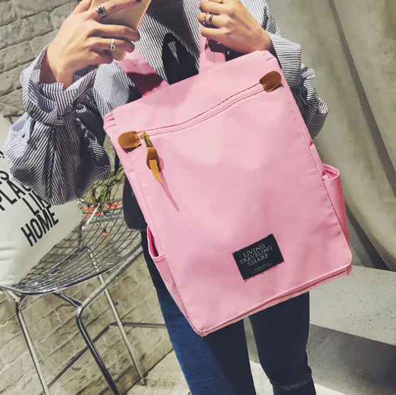 Color-Block Large Capacity Backpack for Students