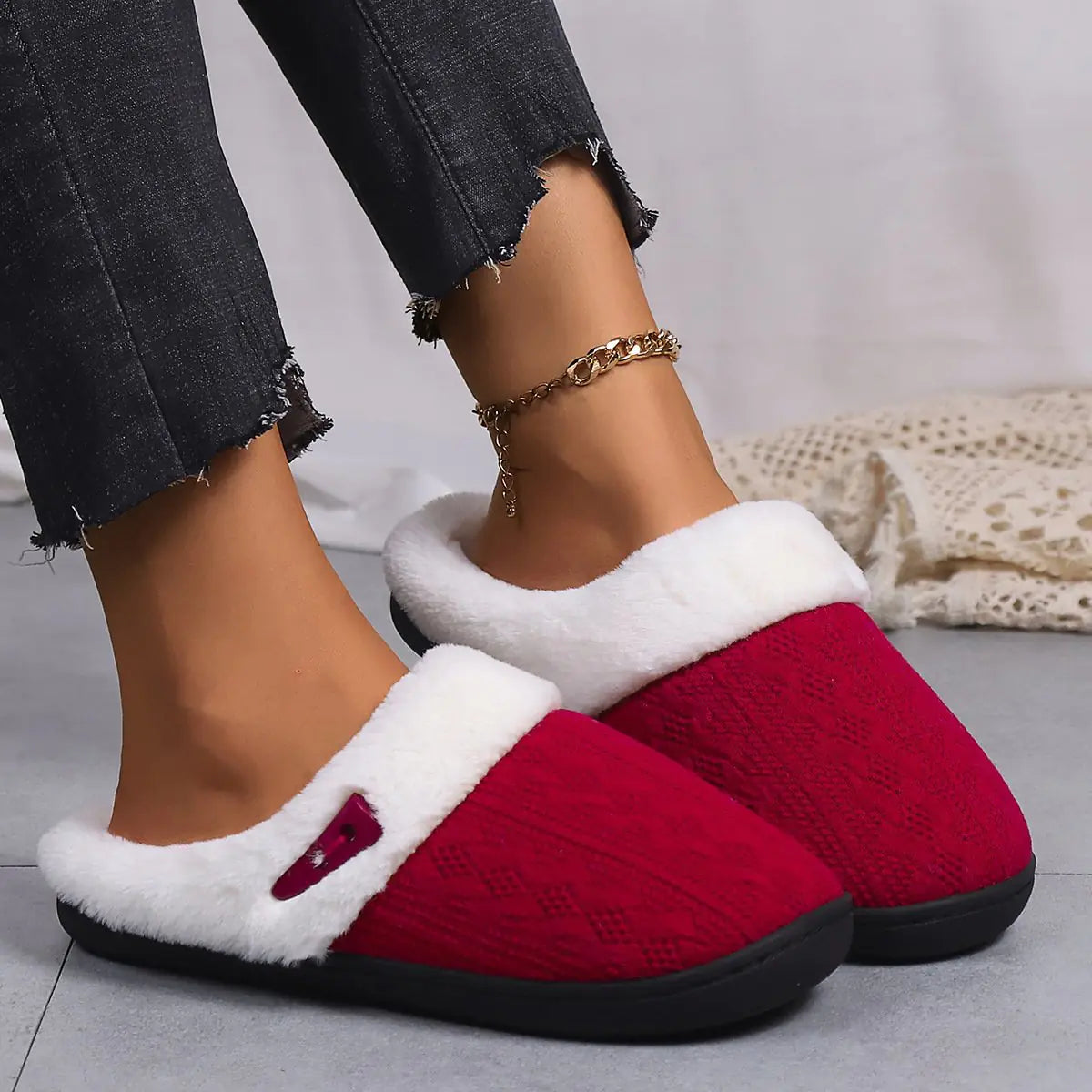 Winter Cotton Baotou Slippers for Home - Soft & Non-Slip