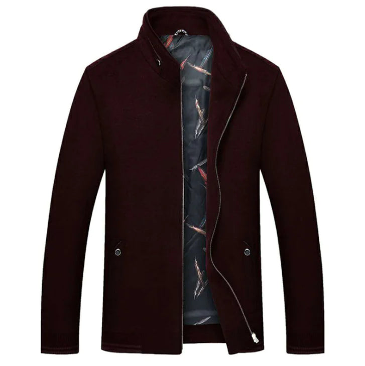 Men's Thick Slim Fit Jacket with Stand Collar