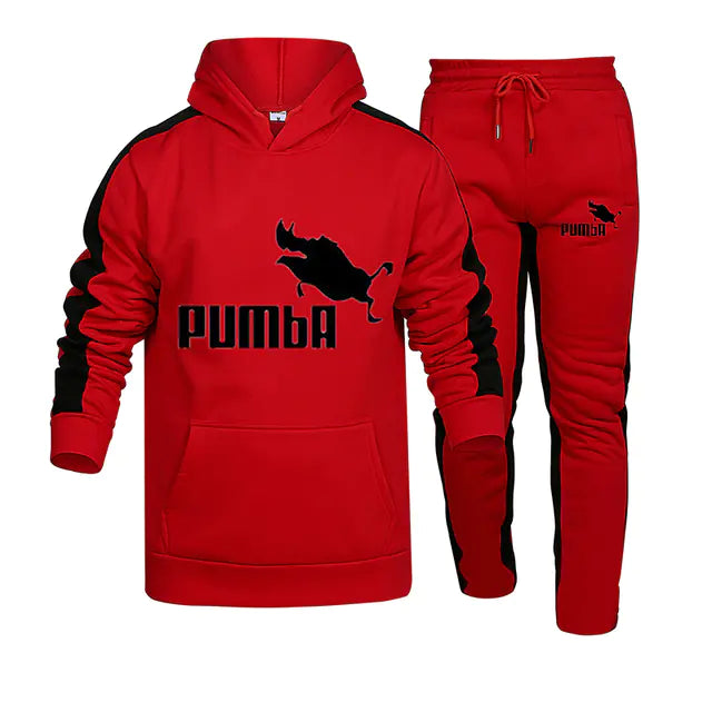 Men's Youth Running Sportswear Printed Hoodie Set