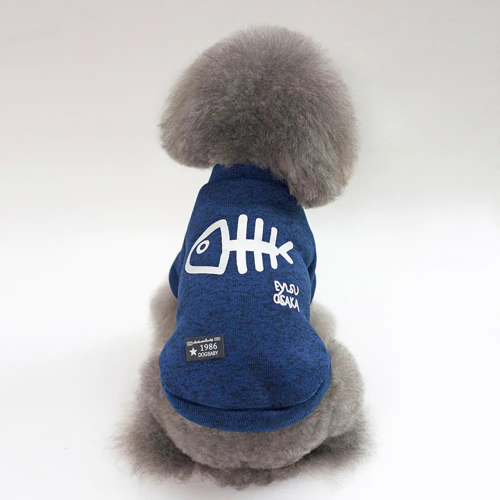 Fishbone Pattern Warm Sweater for Small Dogs