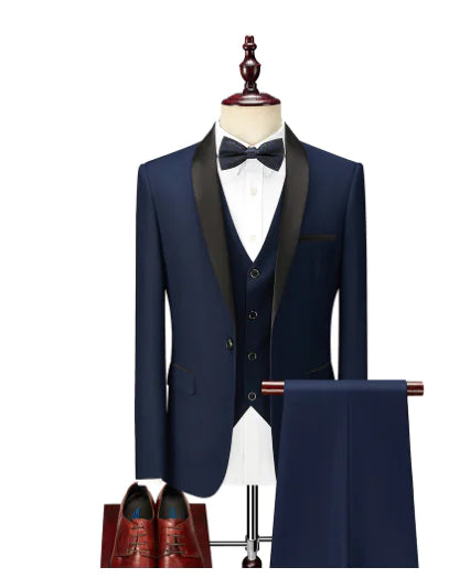 Men's Slim Fit Black Suit Jacket for Business and Weddings