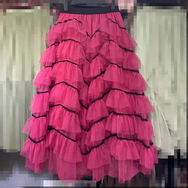 Multi-Layer High Waist Lace Irregular Fairy Skirt